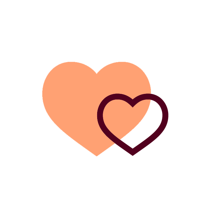 Good Idea ikon med två hjärtan som symboliserar att Good Idea är bra för kroppen